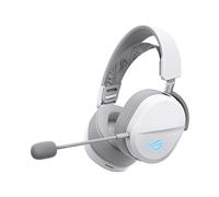 ASUS ROG Pelta, Cuffie da Gaming Senza Fili, Connessione 2.4GHz e Bluetooth, Driver Placcati in Titanio da 50mm, Microfono da 10mm, 60 Ore di Batteria, Solo 309g, per PC, PS5 e Switch, Bianco