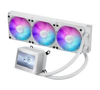 ASUS ROG Ryujin III 360 ARGB WHT - Raffreddatore CPU liquido All-in-one con radiatore da 360 mm. Pompa Asetek di ottava generazione, 3 ventole magnetiche ARGB da 120 mm (design a margherita), display