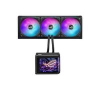 ASUS ROG RYUO IV SLC 360 ARGB, Dissipatore a Liquido con Schermo Curvo 2K AMOLED da 6,67" per Effetti 3D, Tubi da 200mm, Ventole ARGB, Compatibile con Intel LGA 1851 e 1700 e AMD AM5 e AM4, Nero