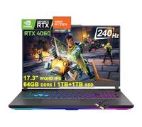 ASUS ROG Strix G17 G713 Gaming Laptop | 17.3" WQHD IPS 240Hz | AMD 12-Core Ryzen 9 7845HX >i9-12900H | 64GB DDR5 1TB+1TB SSD | GeForce RTX 4060 8GB | USB-C RGB retroilluminato Win11 nero + cavo HDMI