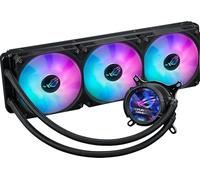 ASUS ROG Strix LC III 360 ARGB LCD, Dissipatore di Calore a Liquido per CPU con Blocco dell'Acqua Ruotabile a 360°, Pompa Asetek V2 di 7a Generazione, Schermo LCD, Ventole ROG ARGB, Aura Sync, Nero