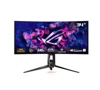 ASUS ROG Swift OLED PG34WCDM Monitor Gaming OLED curvo da 34” pollici (33,9), 3440x1440 800R, 240 Hz, Tempo di Risposta di 0,03 ms (GTG), G-SYNC, ROG Smart KVM, USB-C 90 W, DisplayWidget Center, Nero