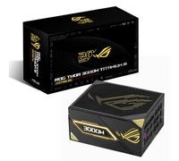 ASUS ROG Thor - Alimentatore di rete 3000 W Titanium III Edition 20 Gaming (ROG Equalizer 12 V-2 x 6, cavo di alimentazione PCIe, GaN-MOSFET, prolunga display OLED certificata 80 Plus e Cybenetics