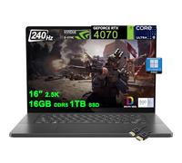 ASUS ROG Zephyrus G16 Gaming Laptop | 16" 2560x1600 OLED 240Hz 500nit | Intel 16-core Ultra 9 185H | 16GB DDR5 1TB SSD | GeForce RTX 4070 | Backlit Thunderbolt Office2021Pro Win11Pro w/DLCA Accessorio