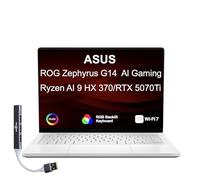 ASUS ROG Zephyrus Gaming Laptop 14" 120Hz OLED 2.8K 500 nits DCI-P3 100% (AMD Ryzen AI 9 HX 370, GeForce RTX 5070 Ti 12GB, 32GB LPDDR5X, 1TB SSD, RGB KB, Copilot, Win11Home) con porta USB DKZ