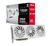 ASUS Scheda grafica Prime Radeon RX 9070 XT White OC Edition (PCIe 5.0, HDMI/DP 2.1, design a 2,5 slot, ventole assiali tech, cuscinetti a doppia sfera per ventole, Dual BIOS, ASUS GPU Guard)