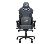 ASUS ROG CHARIOT X Sedia Gaming Ergonomica, Supporto Lombare Integrato, Braccioli Regolabili, Poggiatesta Imbottito, Illuminazione Aura RGB e Controller One-Touch, Peso Massimo 136kg, Grigia