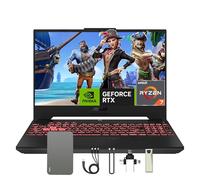 ASUS TUF A15 15,6" FHD 144Hz Gaming Laptop, AMD Ryzen 7-6800H, 64GB DDR5 RAM, 2TB PCIe SSD, GeForce RTX 3050 Ti 4GB GDDR6, Windows 11, Tastiera retroilluminata RGB, grigio, set di docking station da