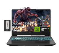 ASUS TUF A15 15.6" FHD 144Hz Gaming Laptop, AMD Ryzen 7 7435HS, NVIDIA GeForce RTX 3050, 16GB DDR5, 1TB SSD, Tastiera retroilluminata, Wi-Fi 6, Win 11 Pro, Nero, Set di docking station da 256 GB