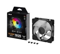ASUS TUF GAMING TR120 FAN ARGB BLACK Ventola Case, Spessore 28 mm, Pressione Statica 3,3 mm H2O con Flusso d'aria Elevato, Design Doppio Strato 16 LED RGB, 1 pezzo, Nero