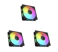 ASUS TUF GAMING TR120 FAN ARGB BLACK Ventola Case, Spessore 28 mm, Pressione Statica 3,3 mm H2O con Flusso d'aria Elevato, Design Doppio Strato 16 LED RGB, 1 pezzo, Nero (Confezione da 3)