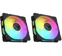 ASUS TUF GAMING TR120 FAN ARGB REVERSE BLACK Ventola Case a Pale Invertite, Spessore 28 mm, Pressione Statica 3,3 mm H2O con Flusso d'aria Elevato, Design Doppio Strato 16 LED RGB, 1 pezzo, Nero