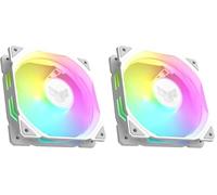 ASUS TUF GAMING TR120 FAN ARGB WHITE Ventola Case, Spessore 28 mm, Pressione Statica 3,3 mm H2O con Flusso d'aria Elevato, Design Doppio Strato 16 LED RGB, 1 pezzo, Bianco (Confezione da 2)