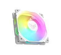 ASUS TUF GAMING TR120 FAN ARGB WHITE Ventola Case, Spessore 28 mm, Pressione Statica 3,3 mm H2O con Flusso d'aria Elevato, Design Doppio Strato 16 LED RGB, 1 pezzo, Bianco