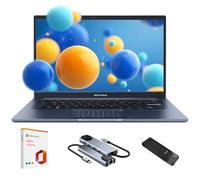ASUS Vivobook 14 14 pollici FHD Laptop, 13a generazione Intel Core i3 Processore, 16GB RAM, 512GB SSD, Intel UHD Graphics, NumberPad, Privacy Camera, Lifetime Office Suite+128GB USB Flash Drive+Hub