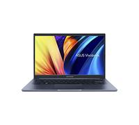 ASUS VivoBook 14 Slim Laptop, Display FHD da 14", CPU Intel Core i3-1215U, grafica Intel UHD, RAM DDR4 da 4 GB, SSD da 128 GB, sensore di impronte digitali, Windows 11 Home, blu silenzioso,