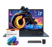 ASUS Vivobook - Computer portatile aziendale FHD da 14", Intel i7-1355U, 16 GB di RAM, 1,28 TB di spazio di archiviazione (SSD da 1 TB + set docking station da 288 GB), scheda grafica Intel UHD