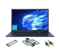 ASUS Vivobook - Computer portatile, display FHD antiriflesso da 17,3", 16 GB di RAM, 1 TB + 128 GB SSD portatile, Core i3-1215U (fino a 4,4 GHz), WiFi 6E, webcam, tastiera, pacchetto di archiviazione