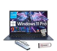 ASUS Vivobook - Computer portatile FHD da 14", Windows 11 Pro, Lifetime MS Office, Intel Core i3-1315U, 16 GB di RAM + SSD PCIe da 1 TB, elegante e leggero, unità DVD esterna e chiavetta USB, per