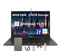 ASUS Vivobook - Computer portatile WUXGA da 16", RAM da 40 GB, memoria da 2,16 TB (SSD da 2 TB e set di docking station da 160 GB), Intel i7-1355U, scheda grafica Intel Iris Xe, Windows 11 Pro, webcam