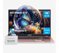 Asus Vivobook Go 15 Pink Computer portatile, FHD 15.6 Laptop College Students Business, Intel Thin Lightweight Notebook PC, 4GB RAM 128GB eMMC + 512GB USB, Windows 11, 1Y Office 365, 10-key Number Pad