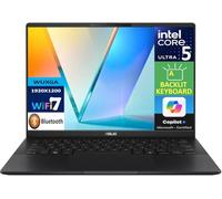 ASUS Vivobook S 14 AI Powered Laptop 14" AMOLED WUXGA Display (Intel Ultra 5-226v, 16GB LPDDR5X, 512GB SSD, Intel Arc, Backlit KB, 2 Thunderbolt 4, WiFi 7, Webcam, Bluetooth 5.4, Win 11 Home)
