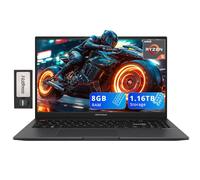 ASUS VivoBook S15 - Computer portatile FHD Slim da 15,6", AMD Ryzen 5 5600H, 8 GB di RAM, 1,16 TB di spazio di archiviazione (SSD da 1 TB+set docking station da 160 GB), grafica AMD Radeon, tastiera