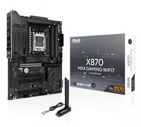 ASUS X870 MAX GAMING WIFI7, Scheda Madre AMD ATX, 12+2+1 Stadi di Alimentazione, Slot DDR5, Tre Slot M.2, PCIe 5.0, WiFi 7 con Q-Antenna, Ethernet Realtek 2,5Gb, HDMI, USB4 con USB-C, Aura Sync