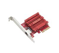ASUS XG-C100C - Adattatore di rete PCIe 10GBase-T compatibile con le versioni precedenti con standard 5/2.5/1G e 100Mbps, una porta RJ45 e QoS integrato Rosso/Argento