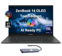 ASUS ZenBook 14 OLED Q415 Business Laptop (14" FHD+ Touchscreen, Intel 14-Core Ultra 5 125H (> i7-1360P), 8GB DDR5 RAM, 512GB SSD) PC AI, 15-Hr lunga durata della batteria, Webcam FHD, Win 11 Home w