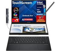 ASUS Zenbook Duo ux8406 - Computer portatile 2 in 1 alimentato con AI, touchscreen da 14", display OLED 3K 120Hz (Intel Ultra 9-285H, 32 GB LPDDR5X, SSD PCIe da 2 TB, penna attiva, KB retroilluminato