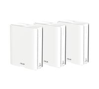 ASUS ZenWiFi BQ16 White 3-Pack - Sistema WiFi 7 quad-band BE25000 (802.11be) in mesh, larghezza di banda 320 MHz e 4096-QAM, due porte 10G, WAN di backup, sicurezza di rete e compatibile con AiMesh