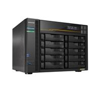 Asustor Lockerstor 10 Gen3 AS6810T, 10 Bay NAS, AMD Ryzen Quad-Core 2.3 GHz, 16GB RAM ECC DDR5, 4 M.2 NVMe Slots, 2 5GbE & 2 10GbE Port, USB4 Type-C, Network Attached Storage (Senza dischi)