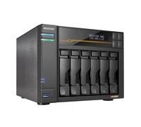 Asustor Lockerstor 6 Gen3 AS6806T, 6 Bay NAS, AMD Ryzen Quad-Core 2.3 GHz, 16GB RAM ECC DDR5, 4 M.2 NVMe Slots, 2 5GbE & 2 10GbE Port, USB4 Type-C, Network Attached Storage (Senza dischi)