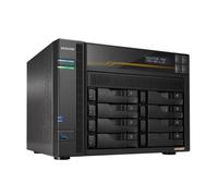 Asustor Lockerstor 8 Gen3 AS6808T 8 Bay NAS Storage, AMD Ryzen Quad-Core 2.3 GHz, RAM ECC DDR5, 4 slot M.2 NVMe, porta Dual 5GbE e Dual 10GbE, USB4 Type-C, Network Attached Storage