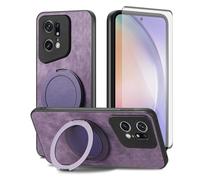 Asuwish Compatibile con OPPO Find X5 Pro Custodia per telefono e pellicola protettiva in vetro temperato con supporto ad anello cavalletto in silicone sottile antiurto FindX5Pro 5G Cover per donne