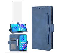Asuwish Cover per Huawei Nova 5T/Honor 20 con Pellicola Vetro Temperato Vetrino Portafoglio Libro Pelle Porta Carte Supporto Protettiva Silicone Hawaii Honor20 Pro 20S T5 YAL-L21 Custodia Case Blu