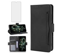 Asuwish Cover per Xiaomi 13T/13T Pro 5G con Pellicola Vetro Temperato Vetrino Portafoglio Libro Pelle Porta Carte Supporto Protettiva Silicone Redmi K60 Ultra/Mi 13 T T13 13TPro Custodia Case Nero