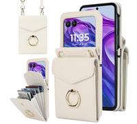 Asuwish Custodia a portafoglio per Motorola Razr Plus 2025/Moto Razr 60 Ultra con supporto ad anello, porta carte di credito, tracolla con blocco RFID, cellulare RazrPlus Plus2025 + 5G, per donne e