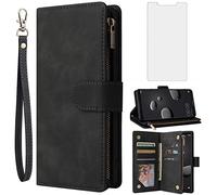 Asuwish Custodia per Huawei Mate 10 Pro, con pellicola protettiva per carte di credito in vetro temperato, pieghevole, in pelle, supporto Hawaii Mate10 10Pro BLA-L29, colore nero