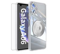 Asuwish Custodia per Samsung Galaxy A06 5G, compatibile con pellicola protettiva MagSafe e anello magnetico, supporto A 06 4G AO6 64GB SM-A065F A065F/DS Slim trasparente