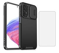 Asuwish Custodia per Samsung Galaxy A53 5G con pellicola protettiva in vetro temperato e fotocamera a scorrimento sottile ibrido in silicone protettivo accessori per celle A 53 G5 53A A536U 6.5