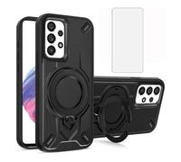Asuwish Custodia per Samsung Galaxy A53 5G con pellicola protettiva in vetro temperato e supporto magnetico ad anello con supporto per cavalletto sottile accessori per celle A 53 G5 53A SM A536U 6,5