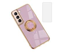 Asuwish Custodia per Samsung Galaxy S22 Plus S22+5G e supporto ad anello Cavalletto con pellicola protettiva in vetro temperato Cover sottile Soft Cell Accessories S22+5G S22plus 22S + S 22 22+ G5