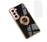 Asuwish Custodia per Samsung Galaxy S22 Plus S22+5G e supporto ad anello Cavalletto con pellicola protettiva in vetro temperato Cover sottile Soft Cell Accessories S22+5G S22plus 22S + S 22 22+ G5