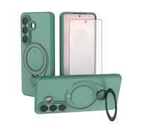 Asuwish Custodia per Samsung Galaxy S26 5G Cover con pellicola protettiva in vetro temperato e cavalletto girevole a 360° antiurto Full Body Slim TPU Cell Accessories S 26 26S G5 SM-S942U Donne Uomini