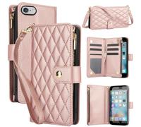 Asuwish Custodia per telefono per iPhone 6/6s/7/8/SE 2020 2022 con pellicola protettiva e cerniera portafoglio cover porta carte di credito Cell i Six Seven 6a i6 i7 i8 7s 8s SE2020 SE2 2 SE2022 SE3 3