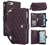 Asuwish Custodia per telefono per iPhone 6/6s/7/8/SE 2020 2022 con pellicola protettiva e cerniera portafoglio cover porta carte di credito Cell i Six Seven 6a i6 i7 i8 7s 8s SE2020 SE2 2 SE2022 SE3 3