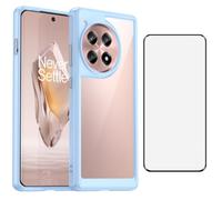 Asuwish Custodia per telefono per OnePlus 12R 5G/Ace 3 2024 con pellicola protettiva in vetro temperato e accessori per celle, sottile e morbida, in gomma siliconica, ibrida mobile One+ 12 R R12 Ace3