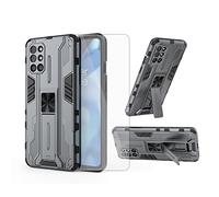 Asuwish Custodia per telefono per OnePlus 8T OnePlus8T Plus 9R 5G con protezione dello schermo in vetro temperato e supporto sottile Cell One Plus8T5G On + 1 Plus 8Tplus 1plus 8T+ One+ T8 1+ 1+8T Pro G5 Donna Uomo Grigio